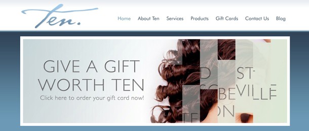 Ten Salon’s new website