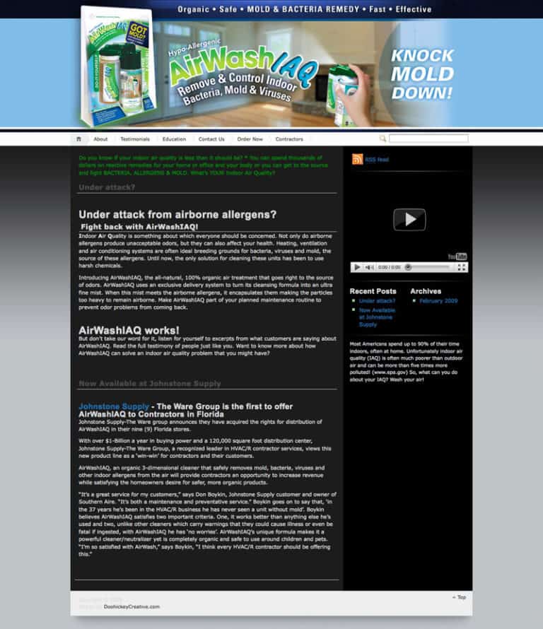 Airwash Website Design