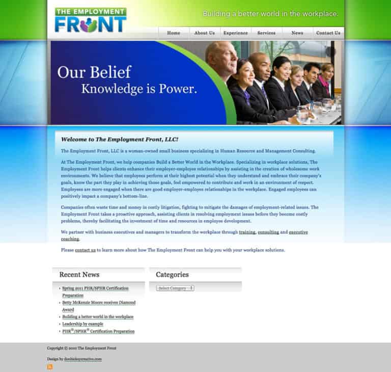 Employment Front Website Design