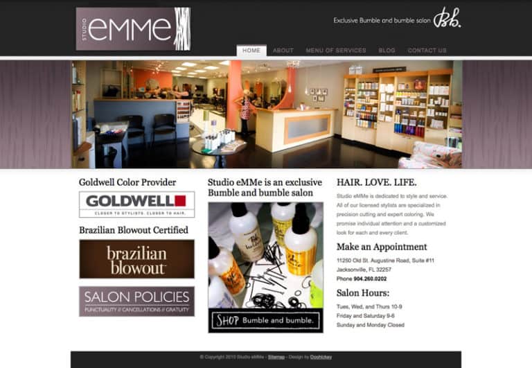 Studio Emme Website Design