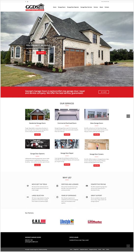 George's Garage Door Services Website Design