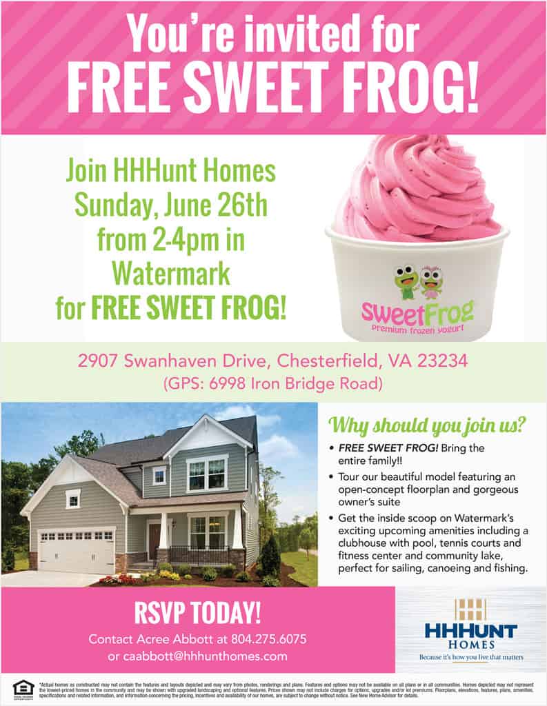 HHHunt Homes Watermark Sweet Frog invitation design
