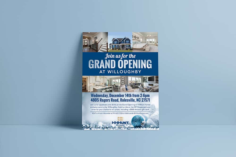 HHHunt Homes Willoughby Grand Opening Invitation Design