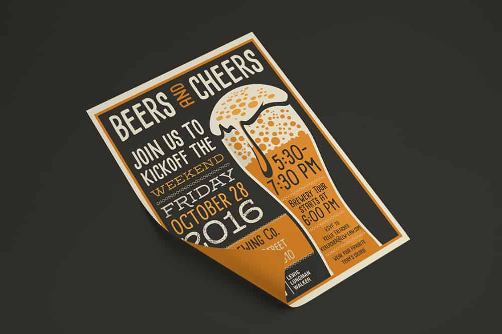 LLW Beers & Cheers Invitation Design