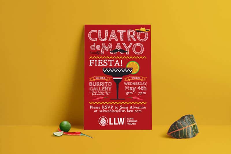 LLW Cuatro de Mayo Fiesta Invitation Design