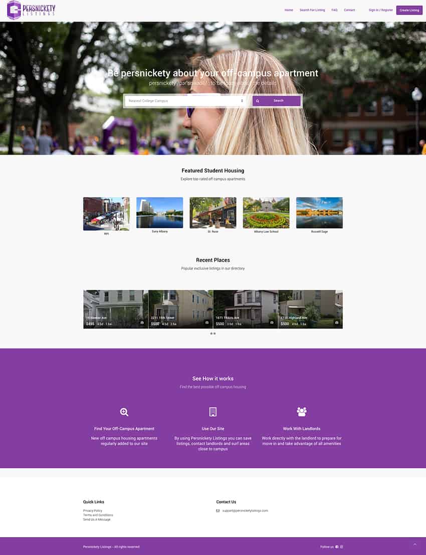 Persnickety Listings Website Design