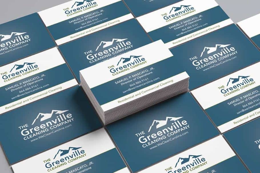 Greenville Cleaning Company Business Card Design Doohickey Creative