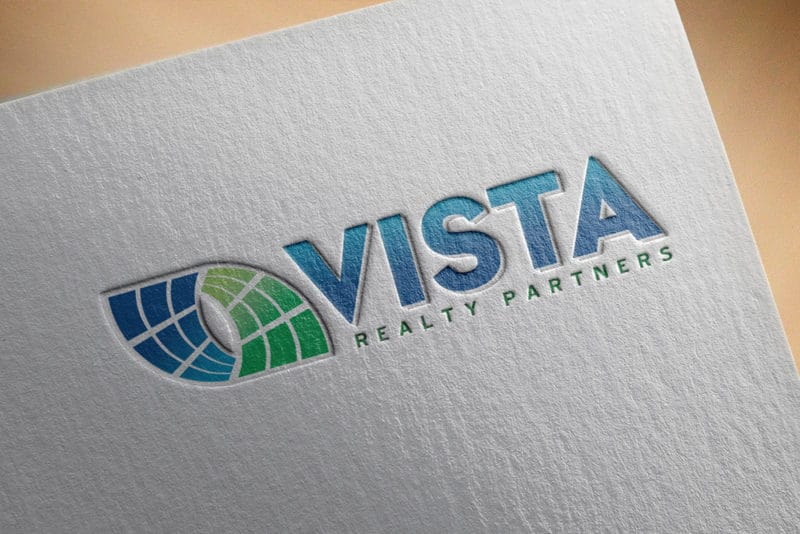 vista realty partners debossed printed logo