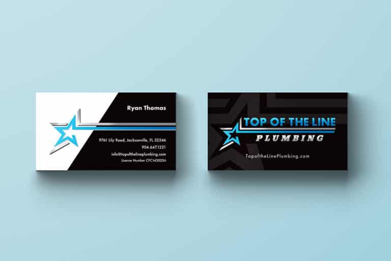 Top of the Line Plumbing Business Card Design