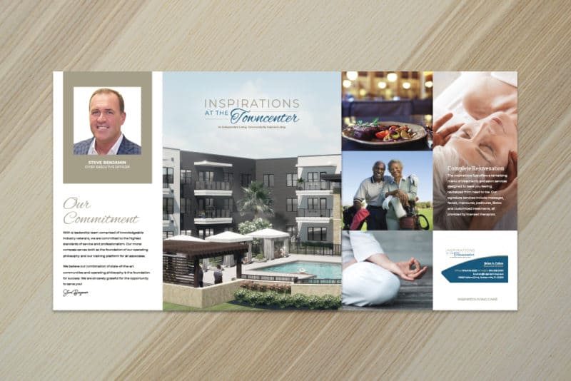 Inspirations at the Towncenter Pocket Folder Brochure Design Jacksonville Florida