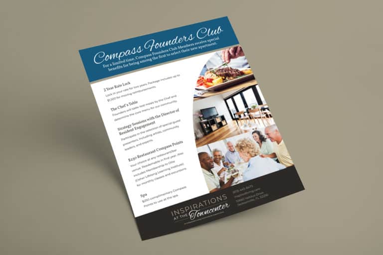 Inspirations at the Towncenter Compass Founders Club Flyer Design Jacksonville Florida