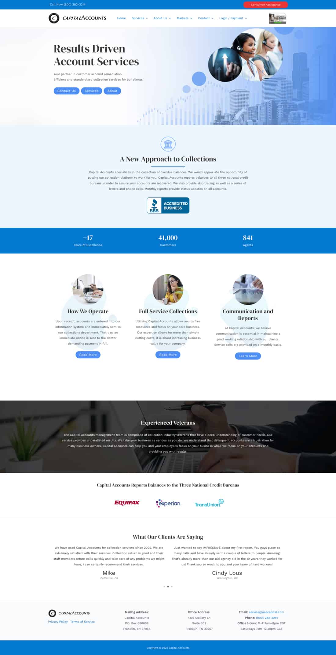 Capital Accounts Website Design Franklin Tennessee