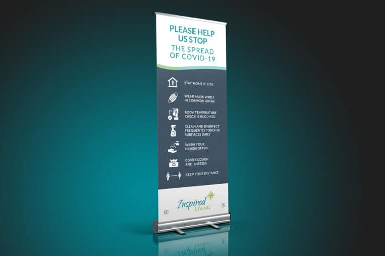 Inspired Living Covid Pull-Up Banner Design Tampa Florida