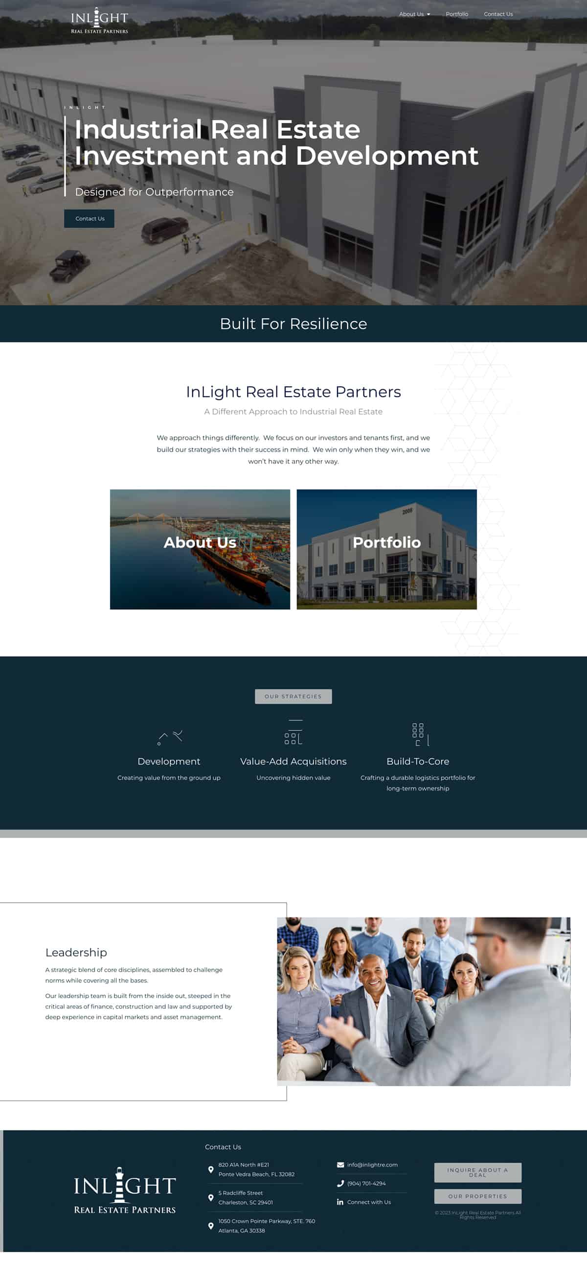 Inlight Real Estate Website Design Ponte Vedra Beach FL